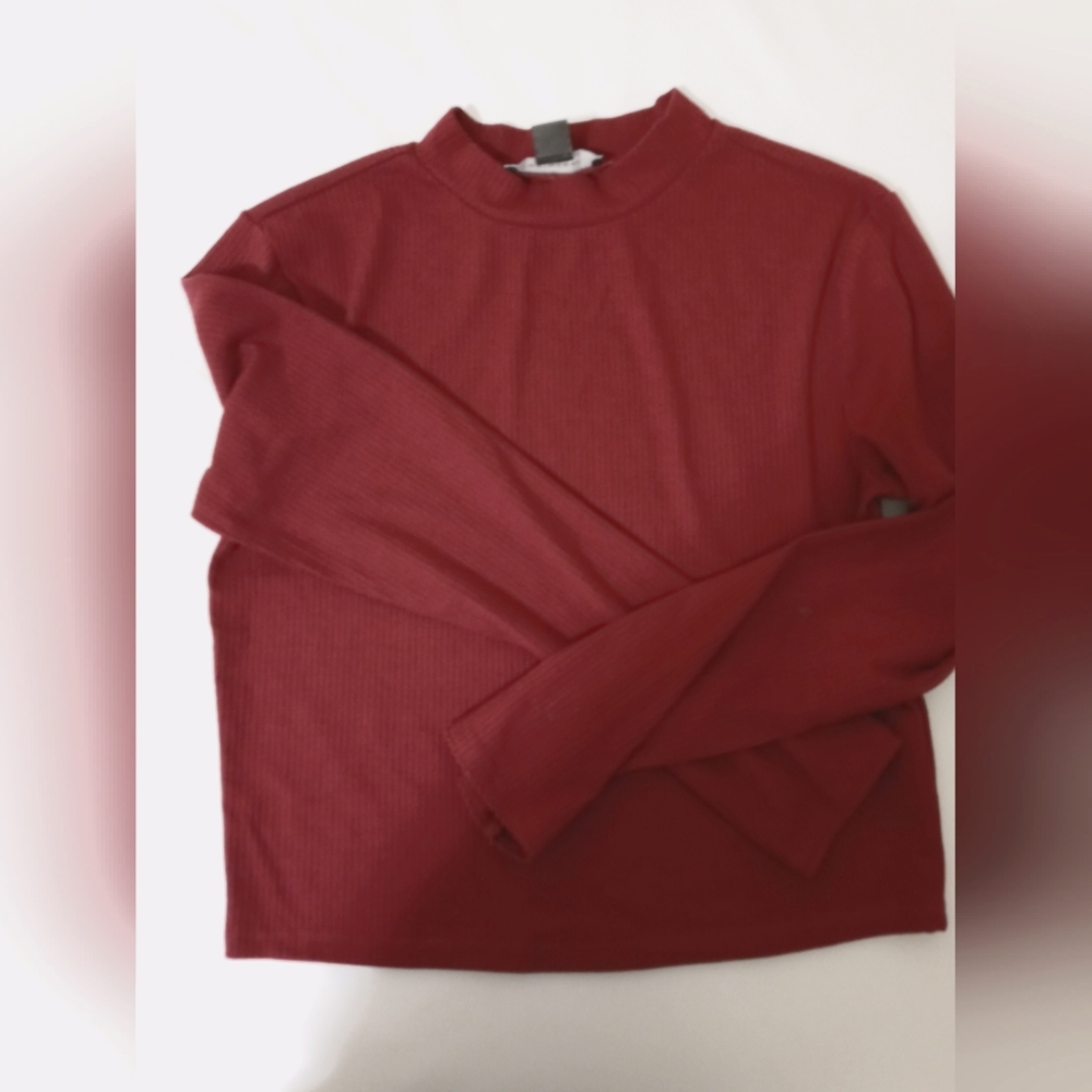 Berry colored mock neck top